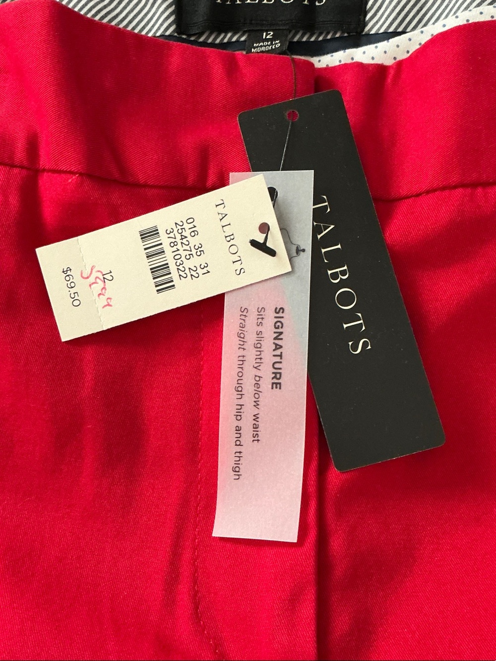 Talbots Signature Red Cropped Ankle Pants NWT size 12 - Picture 4 of 10